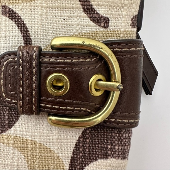 Coach Signature Crossbody Swingpack Cream/Tan/Brown Handbag 41464 - Picture 3 of 16